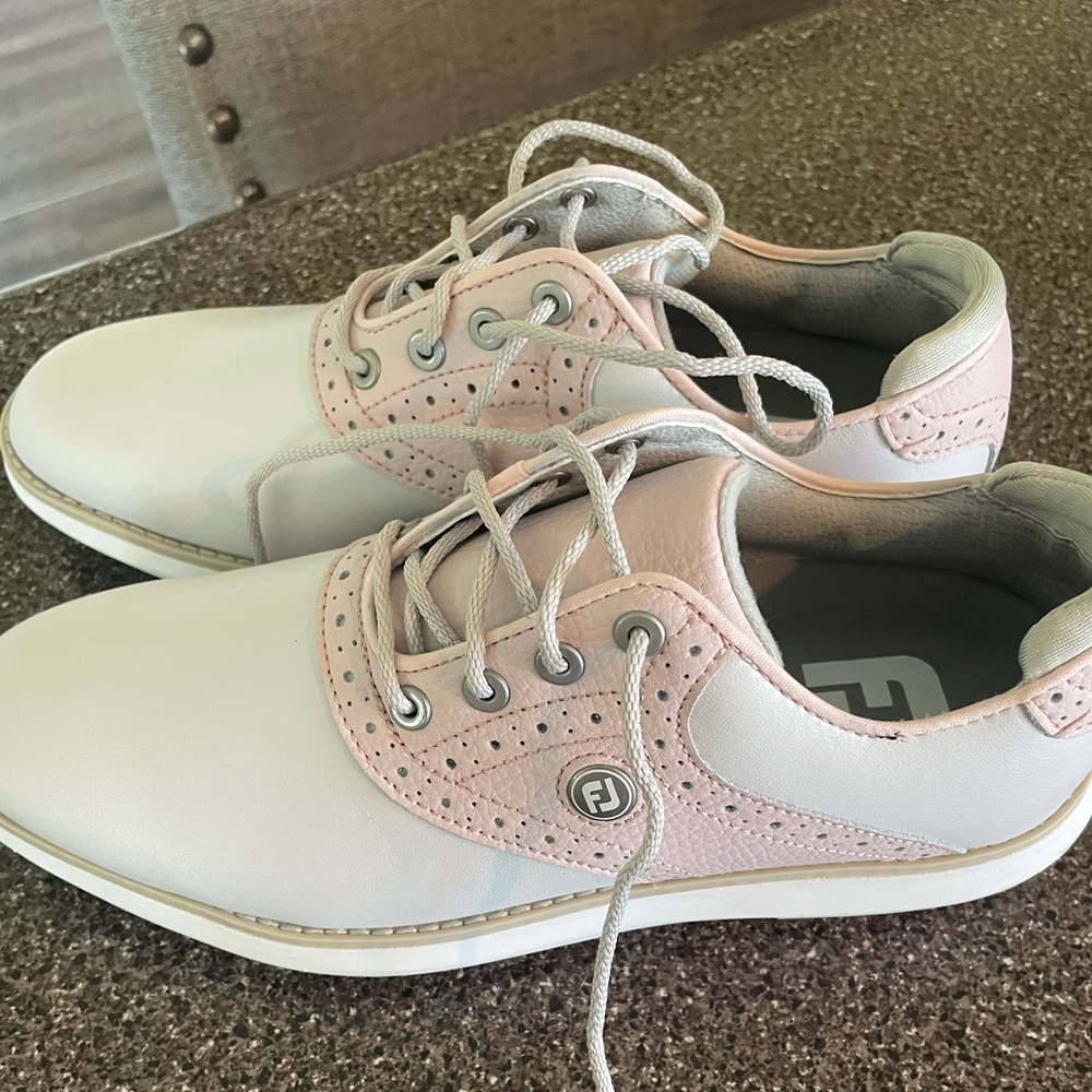 FootJoy White and Light Pink Golf Shoes